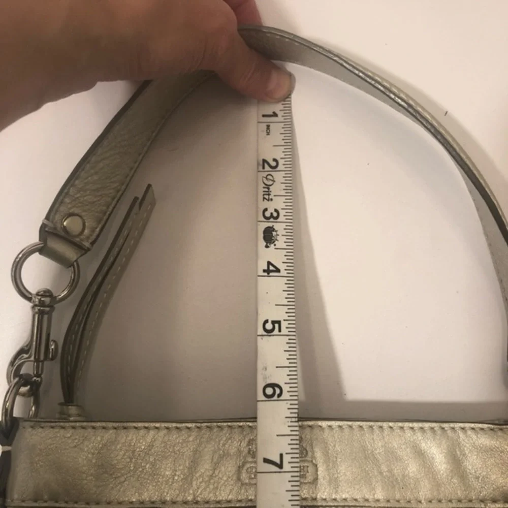 Coach vintage y2k 42715 signature white silver mini Zoe hobo bag